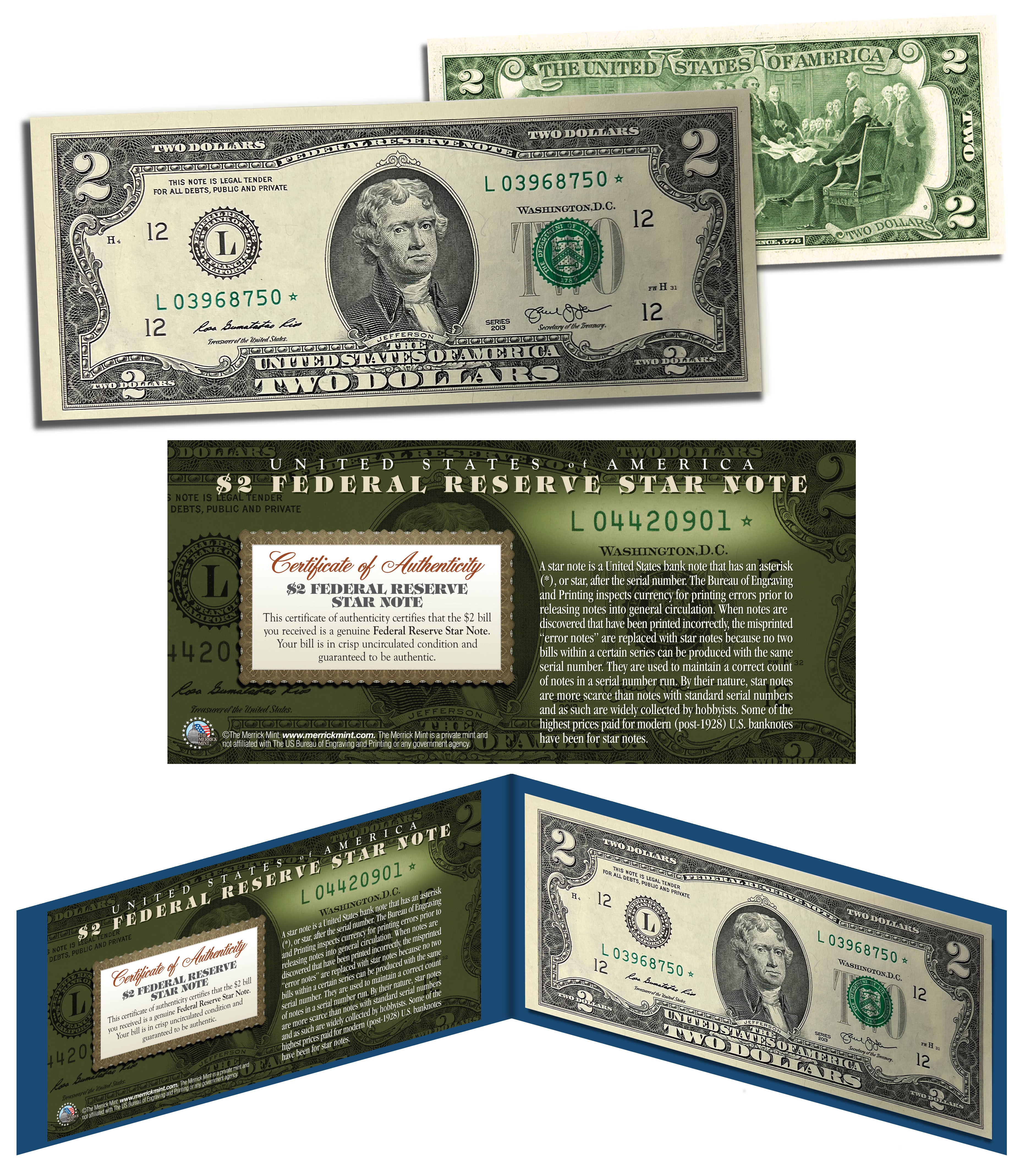 BANKNOTESコレクション② 22枚 2013 $2 California L* BEP Uncirculated Currency Rare Star